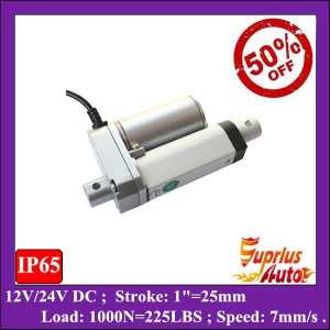 50% Discount ! 1inch/25mm stroke electric linear actuator , DC 12V/24V 1000N/100kgs load linear actuators