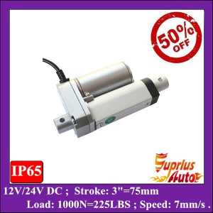 WOW ! 50% DISCOUNT 12v linear actuator ! 3inch ( 75mm) Stroke, 225lbs (1000N/100KGS) electric linear actuator