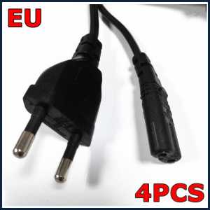 4PCS 1.5M Two Round Pins EU Type AC Power Cords