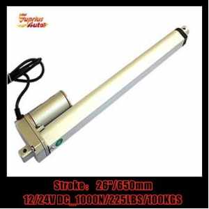 Low price By Express : 12v/24v DC ,  26inch/650mm stroke electric linear actuator with max load 1000N/225LBS/100KGS!!!