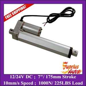 Free Shipping ! 7inch=175mm stroke,12V or 24VDC (it can choose) 1000N/ 225LBS electric linear actuator, customized stroke