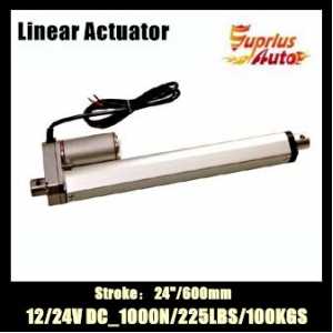 Low price with mounting brackets, 24inch=600mm stroke 12v/24v DC linear actuator with max load 1000N/225LBS/100KGS By Express