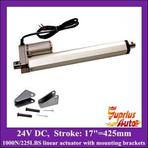 DC 24V linear actuator with mounting brackets, 17
