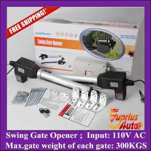 Stock Clearance ! Free Shipping 110V AC Input 300KGS double-leafs swing gate opener, stainless steel automation gate operator