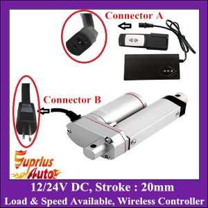 DC 12V or 24V 20mm Mini Electric Linear Actuator With Remote Control, 100/250/350/450/600/900/1000/1200/1500N Load Linear Motor