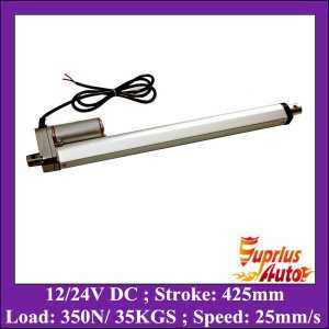 17inch=425mm stroke electric linear actuator 12v 350N/ 35KGS load capacity with 25mm/s speed linear actuator 24v