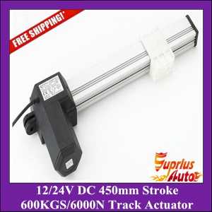 Free Shipping 12/24V 450mm stroke, 1000N load capacity track actuator for electric TV lift .