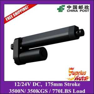 7inch (175mm) Stroke 12/24V DC electric linear actuator, max load 3500N/ 770lbs heavy duty mini linear actuator