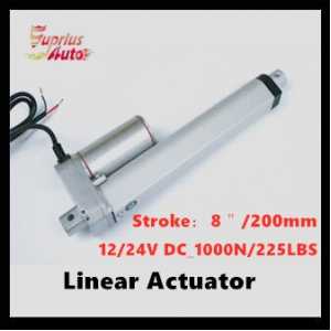 Low Price With Mounting Brackets : 12/24V DC , 8inch/200mm electric linear actuator, 1000N/100kgs load linear actuators
