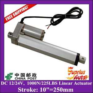 Free Delivery DC 12V/24V 10inch/250mm linear actuator with mounting brackets, 1000N/100kgs load linear actuators for window