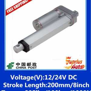 FREE SHIPPING 12v linear actuator with 200mm/8 inch stroke 225lbs/1000N/100kgs push load actuator linear