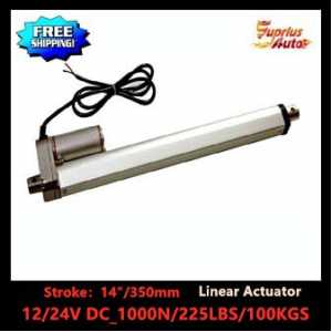 Free Shipping : 12v/24V DC , 14inch/350mm  linear actuator, 1000N/225lbs load linear actuators with mounting brackets for car...