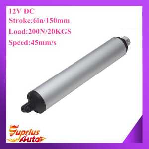 Clearance Sale ! Actuator linear 12V DC, Stroke 6inch=150mm, 200N Load with 45mm/s high speed tubular actuator