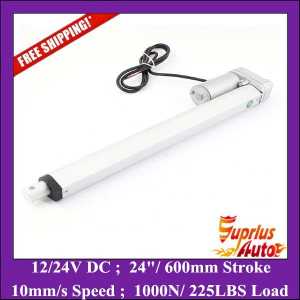 Free Shipping 24inch=600mm stroke 12v micro miniature linear actuators - 1000N/ 225LBS load cheap linear actuators