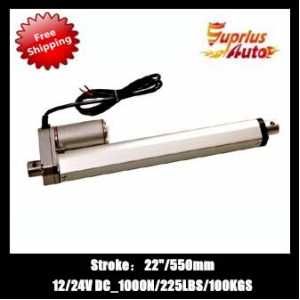 Electric linear actuator with  22inch/ 550mm stroke 12v/24v DC linear actuator with max load 1000N/225LBS/100KGS Free Shipping!!