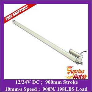 Electric linear actuator 12V 900mm stroke linear actuator, 900N=198lbs load tubular linear actuator