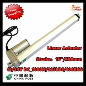 Free Shipping With mounting brackets : 12v/24v DC  linear actuatorr,  16inch/400mm , 1000N/100kgs/225lbs load linear actuators
