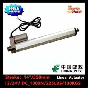 By China Post 12v/24v DC olt 14inch/ 350mm stroke, 225lbs/ 100kgs/ 1000N load linear actuator and free shipping
