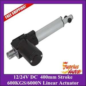 Free Shipping ! DC 12V/24V 16inch/400mm stroke 5mm/s linear actuator , 6000N/600KGS load heavy duty linear actuator