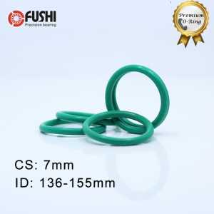 CS7mm FKM Rubber O RING ID 136/140/145/150/155*7 mm 5PCS O-Ring Fluorine Gasket Oil seal Green ORing