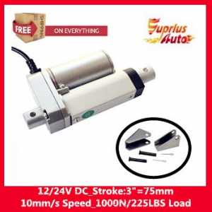 Free Shipping 75mm/ 3 inch stroke Mini Linear Tubular motor motion, 1000N/100KG/225LBS load electric linear actuator 12v with mo