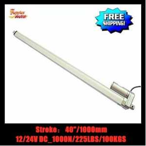 40inch/1000mm (1M) stroke length 12v/24v DC linear actuator, 1000N/ 225lbs force electric linear actuator Free Shipping!