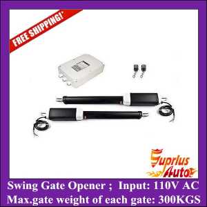 Stock Clearance ! Free Shipping 3000KGS force double-leafs swing gate opener with two motors, one control box, two remotes