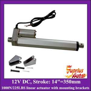 14inch/ 350mm stroke 12v linear actuator with mounting bracket, 1000N/100KGS load electric linear actuator