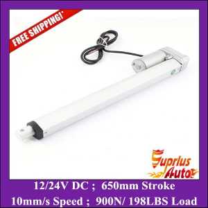 Free Shipping 12v 650mm stroke electric linear actuator, max load 900N/ 198lbs linear motor