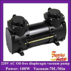 70L/Min Vacuum Flow 220V AC GZ35B-220 Diaphragm Vacuum Pump With 100W Power Oil-free Double Heads Vacuum Pump