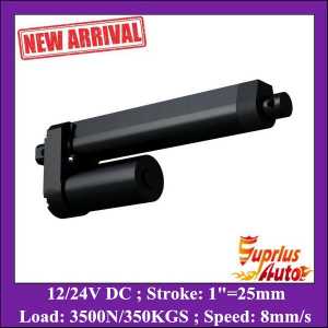 High quality 25mm mini stroke 3500N/350KGS heavy load 8mm/s speed 12V DC black linear actuator