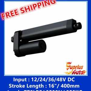 FREE SHIPPING! high quality black linear actuator,Input 12V DC,Max   speed 8mm/s Stroke Length 400mm,Load 770LBS/ 3500N/ 350KGS