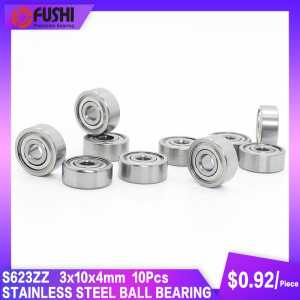 S623ZZ Bearing 3*10*4 mm ( 10PCS ) ABEC-1 440C Roller Stainless Steel S623Z S623 Z ZZ Ball Bearings
