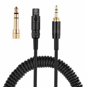6.35mm Spring Coiled Replacement Stereo Audio Cable Extension Music Cord Wire for Furutech ADL H118 H128 iHP-35X II Headphones
