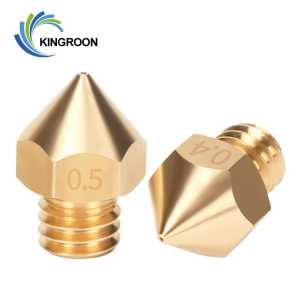 KINGROON 5pcs 0.4mm 0.3mm 0.2mm MK8 Nozzle For 1.75mm Filament Extruder 3D Printers Parts Threaded Print Head Extrusion Part