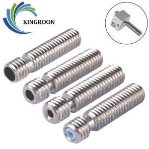 KINGROON E3D V5 Stainless Steel Throat 26mm M6 Thread Hot End For 1.75mm 3mm Filament 3D Printer Parts All Metal Throat Tube