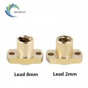 KINGROON New T8 Nut H Flange Copper Nut For T8 Lead Screw Pitch 2mm Lead 2mm/8mm for T8 Screw Trapezoidal Screw 3D Printer Parts