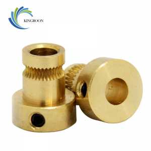 KINGROON 5pcs/lot Drive Gear Extruder Pulley Copper Brass Stainless steel 1.75 3.0mm Filament Part NEMA17 Feeder Wheel Bore 5mm