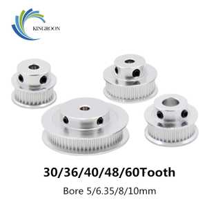 GT2 Timing Pulleys 30 36 40 60 Tooth 2GT Wheel Parts Bore 5mm 8mm Aluminium Gear Teeth Width 6mm 10mm 3D Printers Part KINGROON