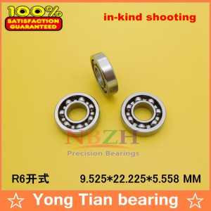 10PCS High Quality ABEC-5 Z2V2 R6 OPEN 3/8"x 7/8" X 7/32" inch 9.525*22.225*5.558 mm open mini deep groove ball bearing R6K