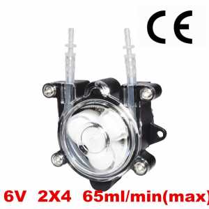6V DC Peristaltic Dosing Pump Water Device Mini Fish Tank Motor 65ml/min (max) 2X4