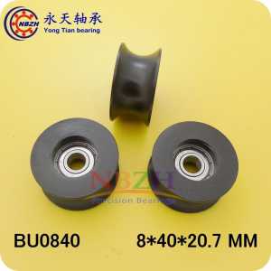 10 PCS High quality door pulley bearing plastic-covered mute bearing U slot embedded bearing BU0840 0840UU 8*40*20.7 mm 608Z