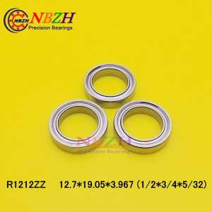High quality  ABEC-5 Z2V2 R1212ZZ  1/2"x 3/4"x 5/32" inch 12.7*19.05*3.967 mm mini shielded ball bearing
