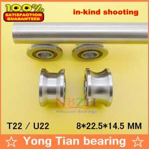2pcs U Groove Ball Bearing Guide Track Roller Bearings U22 TU22 T-U-22 8*22.5*14.5*13.5mm