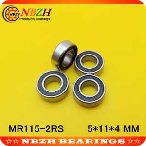 NBZH sale price  free shipping 10 pcs High quality  ABEC-5 Z2V2  MR115-2RS ABEC-5 5*11*4 mm Ball Bearings MR115RS L1150