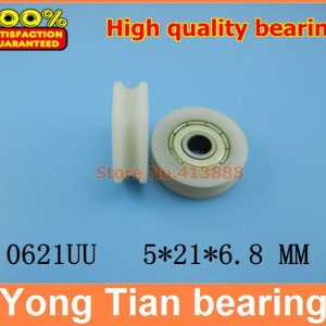 High quality door pulley bearing plastic-covered mute bearing U slot embedded bearing 0621UU 5*21*5.8 free shipping