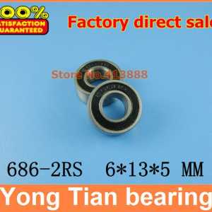 NBZH sale price 500pcs Free Shipping SUS440C  stainless steel bearings (Rubber seal cover) S686-2RS 6*13*5 mm ABEC-1 Z2