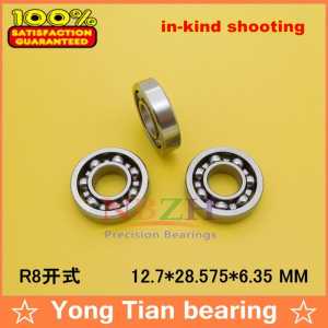 10PCS High Quality ABEC-5 R8 OPEN 1/2" X 1-1/8" X 1/4" inch 12.7*28.575*6.35 mm open mini deep groove ball bearing R8K