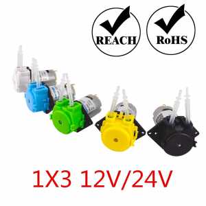 peristaltic pump 12V/24V colour dosing pump  with 1* 3 tube  for Aquarium Lab Analytical water tubing hose pump