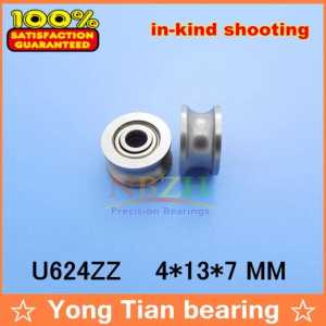 U624ZZ walking track guide pulley bearing U-shaped grooves embedded 624UU 4X13X7 mm SZU4-13